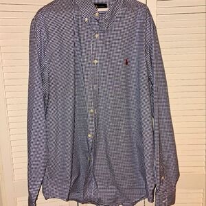 Ralph Lauren blue/white button down shirt